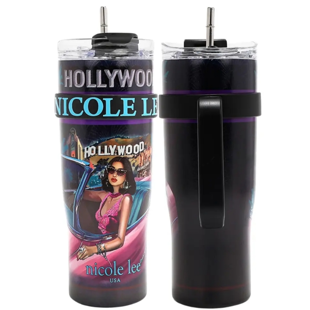 Nicole Lee Hollywood Travel Tumbler 40 oz with Handle